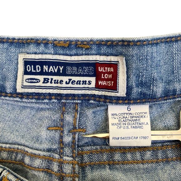 Old Navy Sz 6 Vtg Y2K Low Rise Flared Jeans Light Wash Carpenter Streetwear - Picture 8 of 16